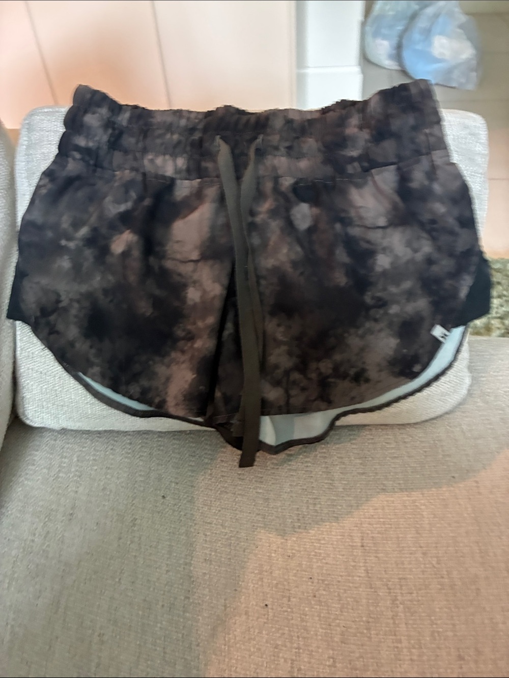 Hurley Women's Black Tie-Dye Athletic Shorts